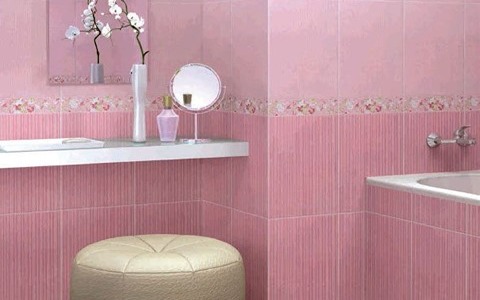 تصویر 1 از قیمت خرید سرامیک حمام صورتی + فروش ویژه